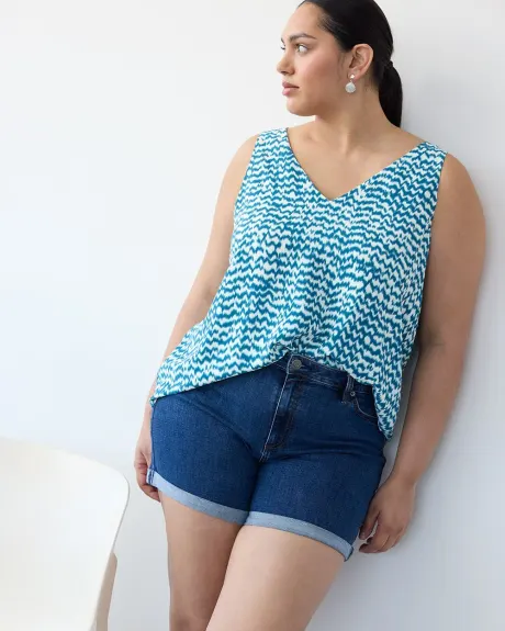 Sleeveless V-Neck Blouse