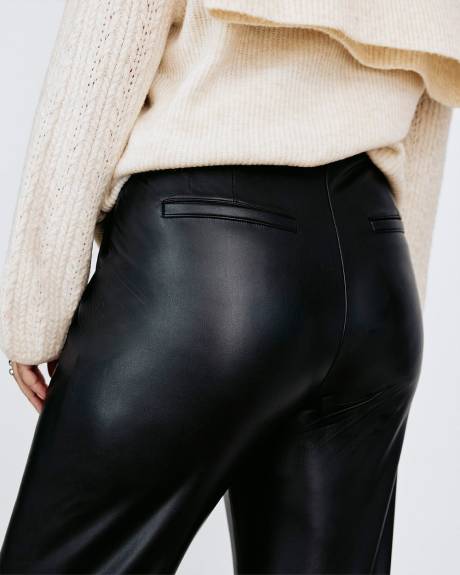 Straight-Leg High-Rise Faux Leather Pant