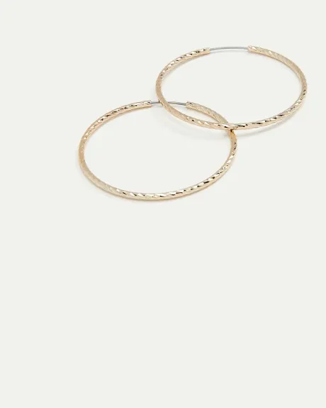 Small Textured Hoop Earrings