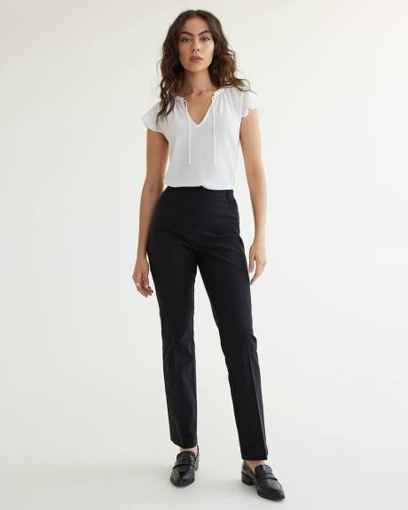 Straight-Leg High-Rise Windowpane Pants, The Iconic - Petite