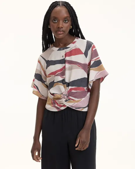 Blouse à manches courtes avec détail torsadé