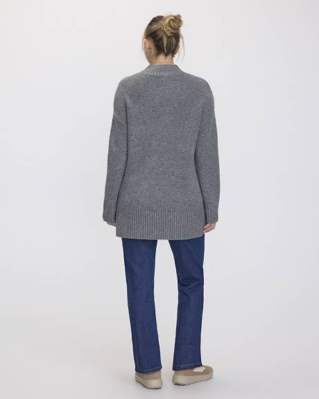 Long-Sleeve Mock-Neck PlushSoft Loose Tunic