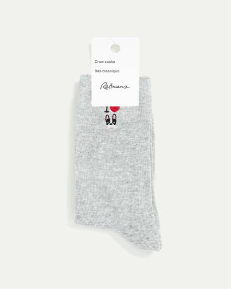 "I Love Dogs" Cotton Socks