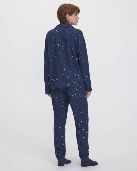 Pyjama en flanelle avec manches longues et jogger