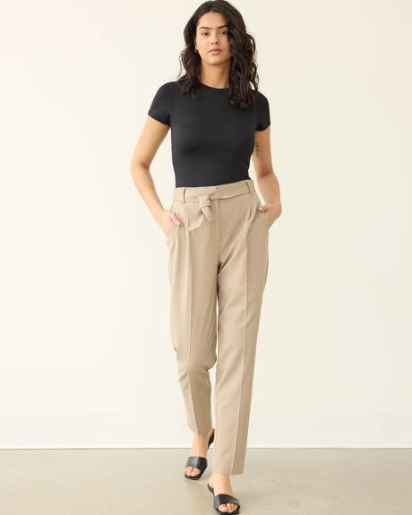 Tapered-Leg High-Rise Pant with Sash - The Timeless