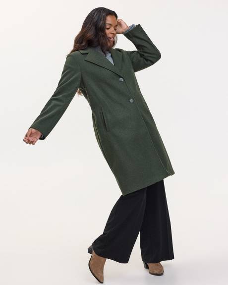 Long Coat with Two-Button Closure