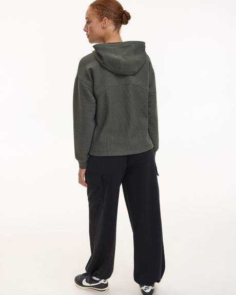 Hooded Pullover with Adjustable Hem - Hyba