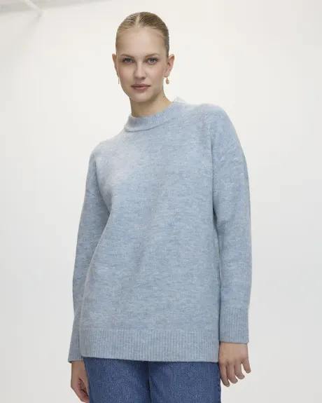 Long-Sleeve Crew-Neck Loose Sweater