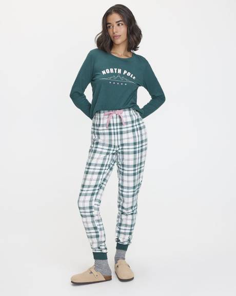 Long-Sleeve Top and Flannel Jogger Pyjama Set