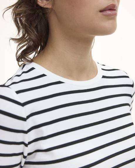 Long-Sleeve Crew-Neck Ribbed Top