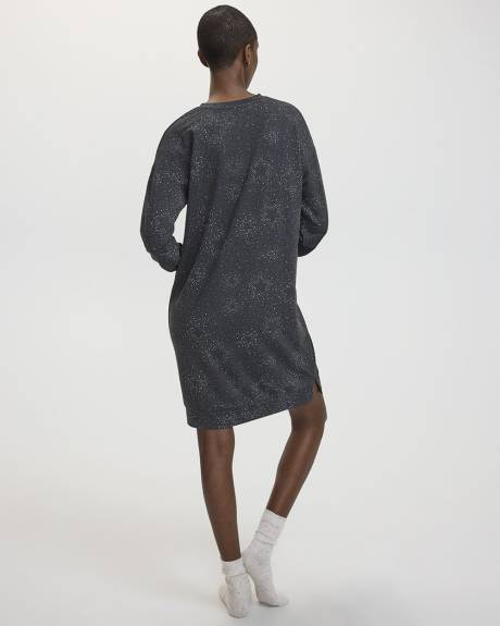 Long-Sleeve Crew-Neck French Terry Nightie- R Line