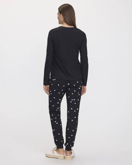 Long-Sleeve Top and Jogger Cotton Pyjama Set