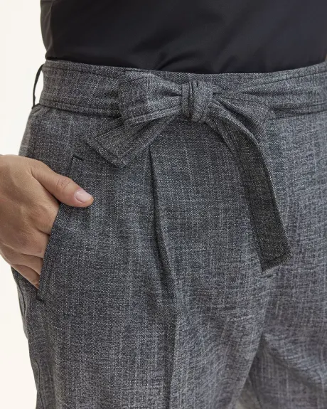 Pantalon à jambe fuselée et taille haute avec ceinture - Long