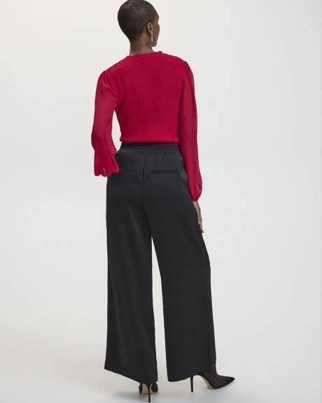 Wide-Leg High-Rise Waffled Pant - Tall