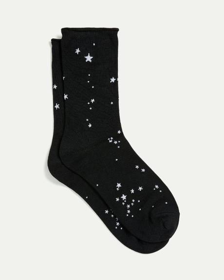 Bamboo Viscose Crew Socks with Stars