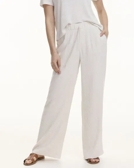 Wide-Leg Linen-Blend Pant