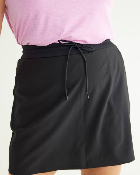 Stretch Mixed-Media Skort - Hyba