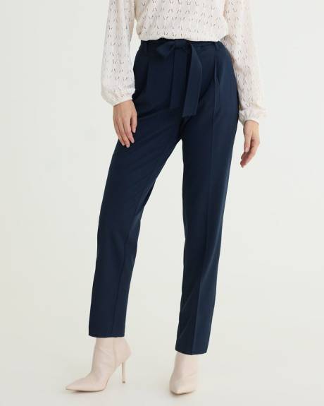 Tapered-Leg High-Rise Pant with Sash - The Timeless