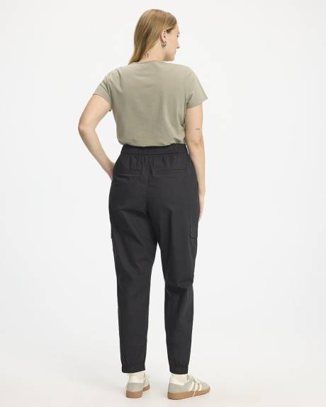 Pantalon jogger en popeline avec poches cargo - Petite