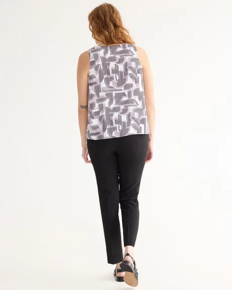 Sleeveless Crew-Neck Crepe Blouse - R Essentials