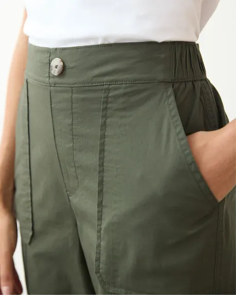 Pantalon jogger en popeline avec poches cargo - Long