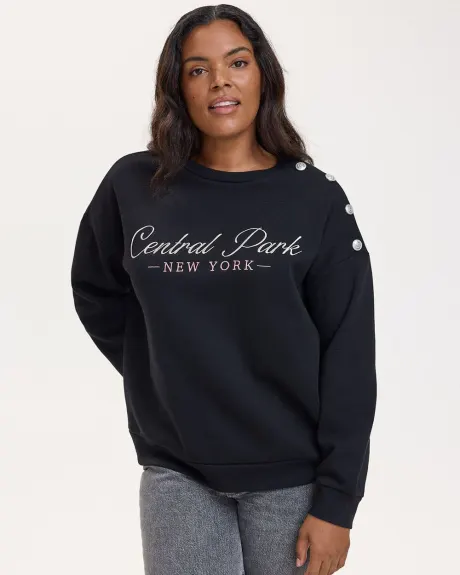 Long-Sleeve Crew-Neck Fleece Sweatshirt