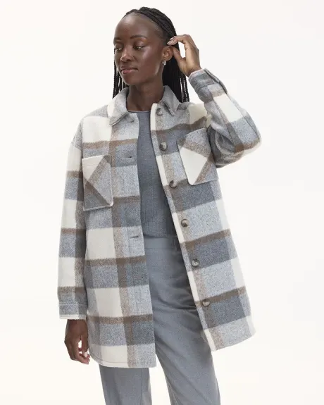 Plaid Shacket with Pockets