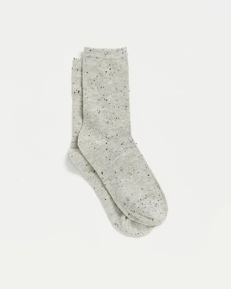 Textured Cotton Crew Socks