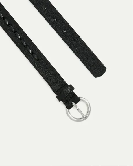 Skinny Faux Leather Belt