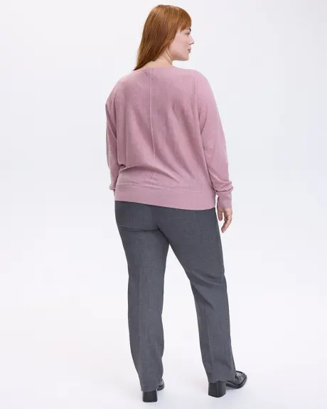 Long-Sleeve Boat-Neck Merino-Blend Sweater