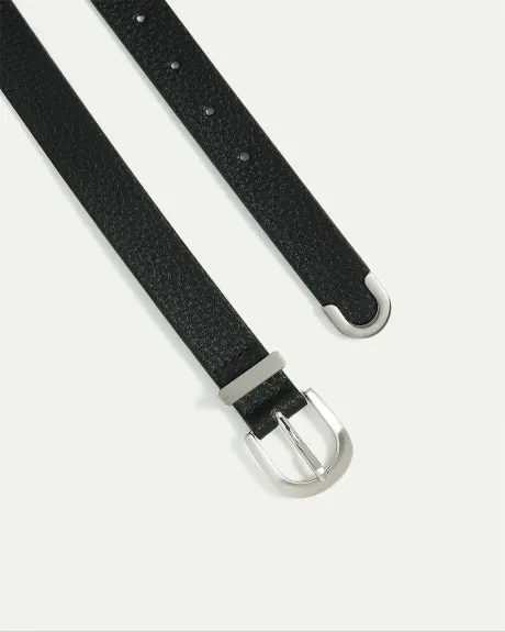 Skinny Faux Leather Belt