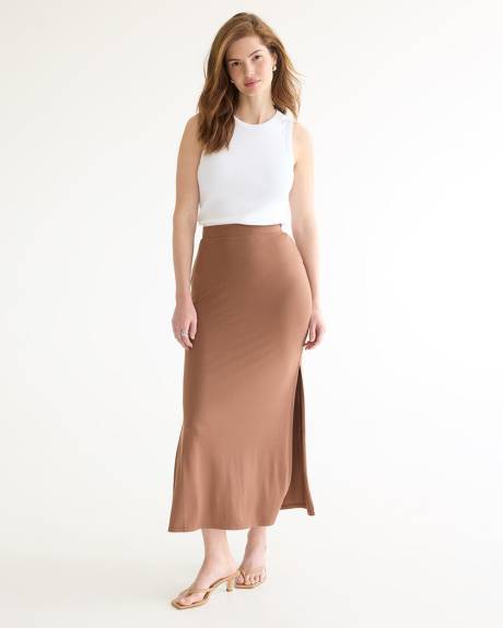 Pull-On Maxi Skirt with Side Slit