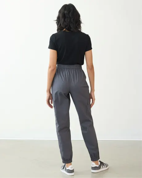 Pantalon jogger en popeline avec poches cargo - Long