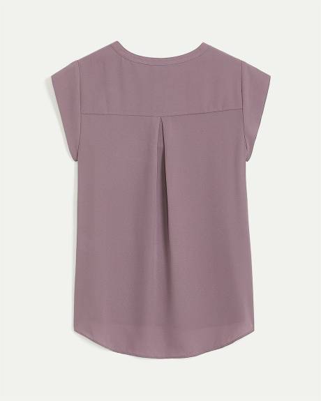 Blouse à manches très courtes et encolure fendue - R Essentials