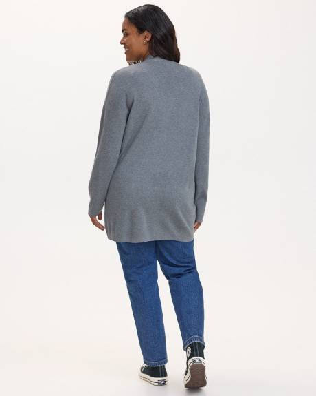 Long-Sleeve Open Cardigan with Pockets