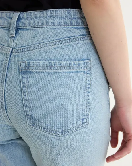 Jean à taille mi-haute et jambe droite avec poches utilitaires - Long