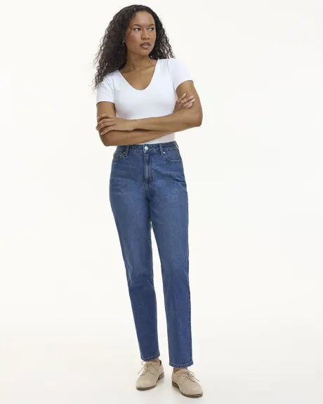 Jean à jambe fuselée et taille haute - Le Mom Jeans - Long