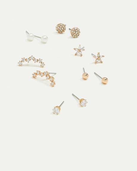 Stud Earrings - 6 Pairs