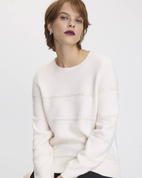 Long-Sleeve Crew-Neck Sequins Sweatshirt