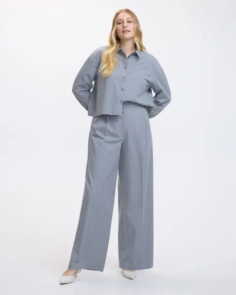 Wide-Leg High-Rise Pinstripe Pant - Curvy Fit