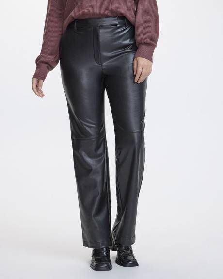 Straight-Leg High-Rise Faux Leather Pant - Curvy Fit