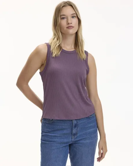 Crew-Neck Ribbed Tank