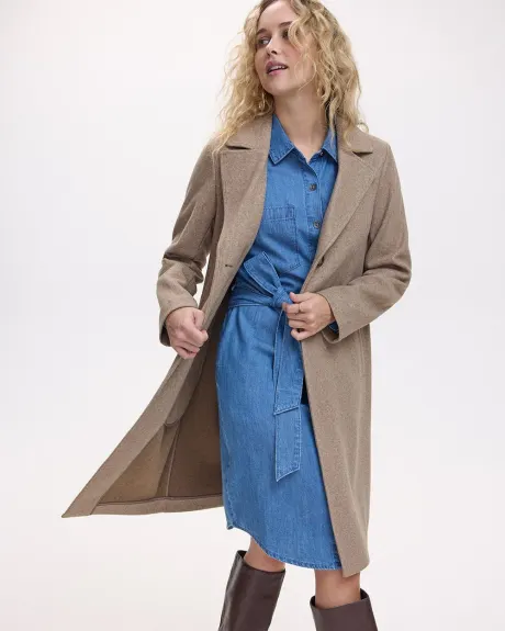 Manteau long à boutonnage double