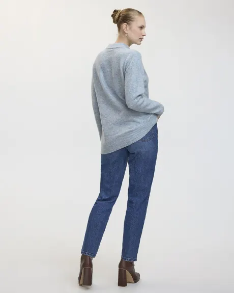 Long-Sleeve Crew-Neck Loose Sweater