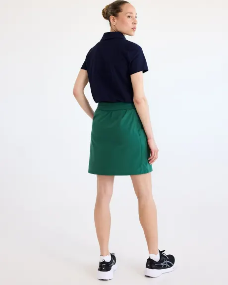 Stretch Mixed-Media Skort - Hyba