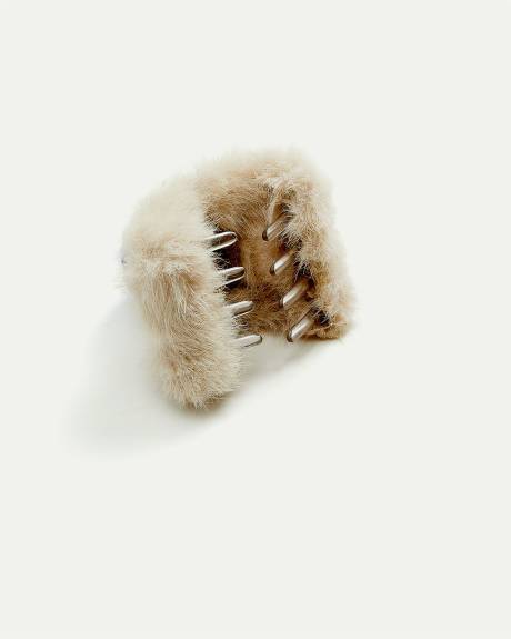 Small Faux Fur Hair Clip