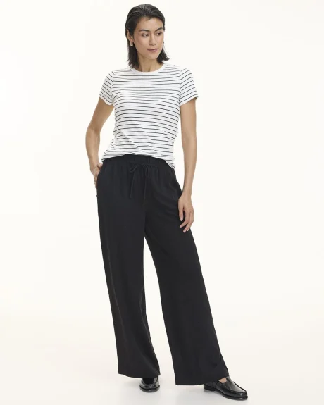 Wide-Leg Linen-Blend Pant