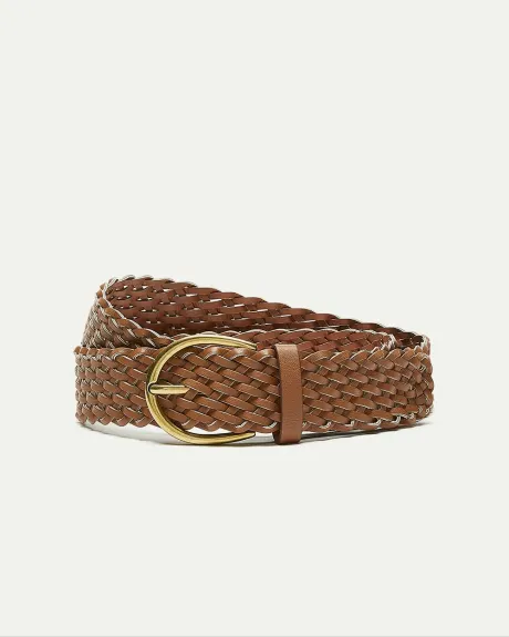 Ceinture tressée en faux cuir