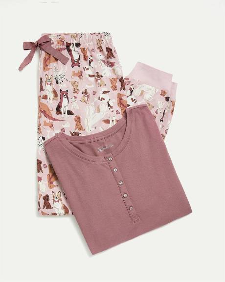 Long-Sleeve Top and Jogger Cotton Pyjama Set