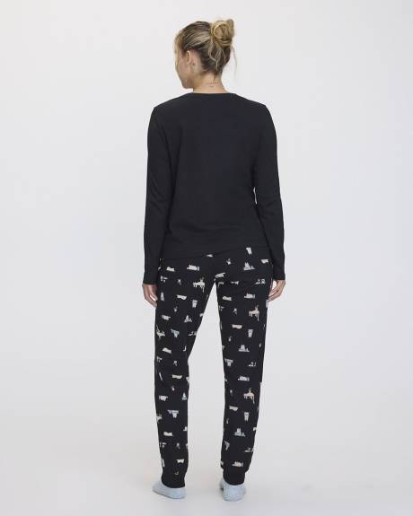 Long-Sleeve Top and Jogger Cotton Pyjama Set